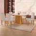 Mesa de Jantar 6 Lugares Austrália com Vidro Castanho/Cinamomo/Suede Creme - Lj Móveis