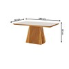 Mesa de Jantar 6 Lugares Austrália com Vidro Castanho/Cinamomo/Suede Creme - Lj Móveis