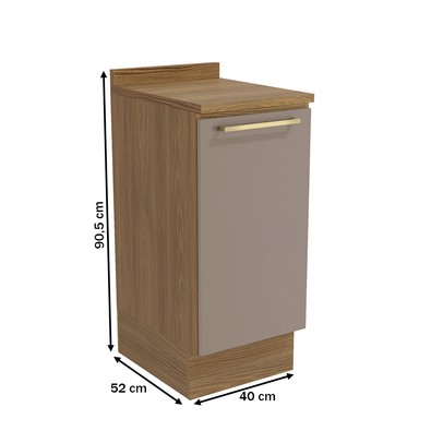 Balcão de Cozinha 40 Cm Isabel 1 Porta Nogueira/Fendi - Kappesberg