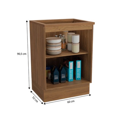 Balcão de Cozinha 60 Cm Isabel 1 Porta Nogueira/Fendi - Kappesberg