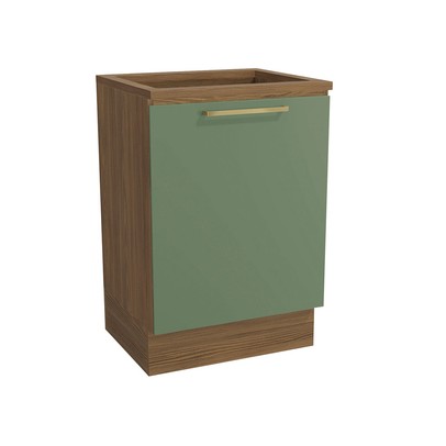 Balcão de Cozinha 60 Cm Isabel 1 Porta Nogueira/Verde - Kappesberg