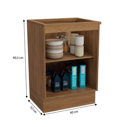 Balcão de Cozinha 60 Cm Isabel 1 Porta Nogueira/Verde - Kappesberg