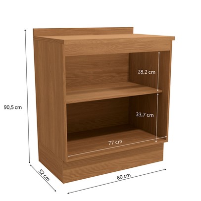 Balcão de Cozinha 80 Cm Mônica 2 Portas Canela - Kappesberg