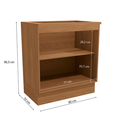 Balcão de Cozinha para Cooktop Mônica 2 Portas Canela - Kappesberg