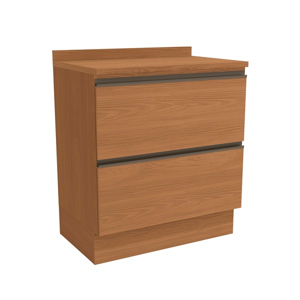 Balcão de Cozinha 80 Cm Mônica 2 Gavetas Canela - Kappesberg