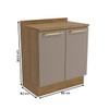 Balcão de Cozinha 80 Cm Isabel 2 Portas Fendi/Nogueira- Kappesberg