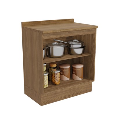 Balcão de Cozinha 80 Cm Isabel 2 Portas Nogueira/Verde - Kappesberg