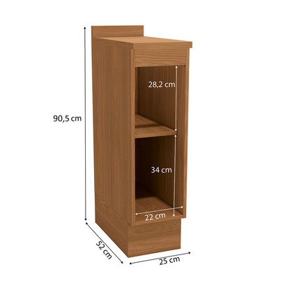 Balcão de Cozinha 25 Cm Mônica 1 Porta1 Prateleira Canela - Kappesberg