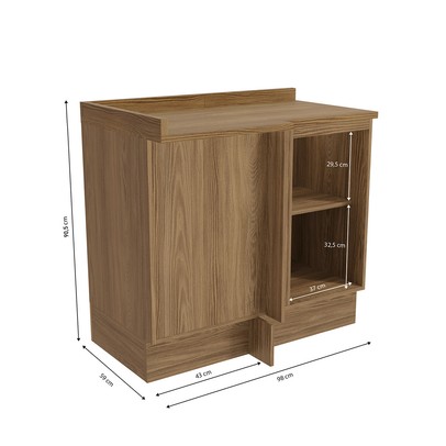 Balcão de Cozinha de Canto Isabel 1 Porta Nogueira/Fendi  - Kappesberg