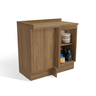 Balcão de Cozinha de Canto Isabel 1 Porta Verde/Nogueira - Kappesberg