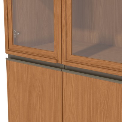 Cristaleira Mônica 4 Portas com Vidro e Led Canela - Kappesberg