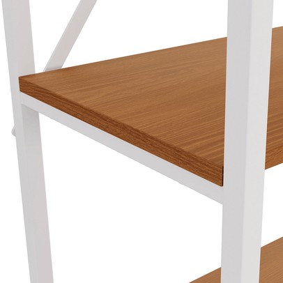 Estante para Livros Albi 4 Prateleiras Canela/Branco - Kappesberg