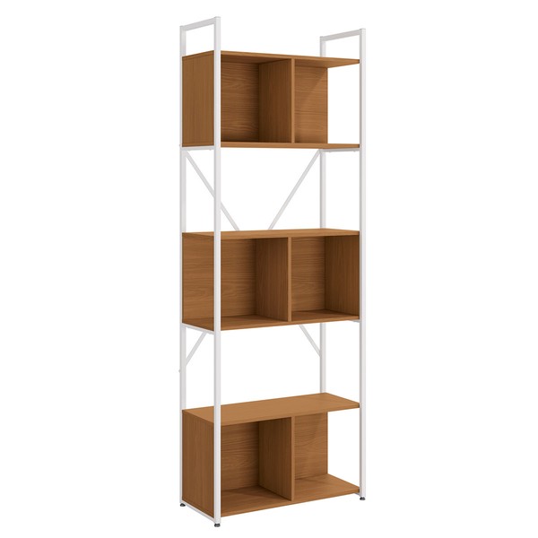 Estante para Livros Dili Canela/Branco Brilho - Kappesberg