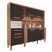 Armário de Cozinha Espanha 6 Portas 2 Gavetas Cinamomo/Preto - Pnr Móveis