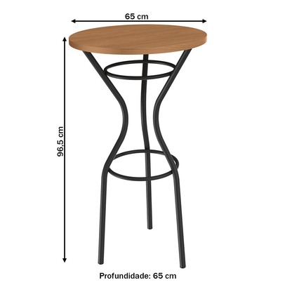 Mesa Bistrô Siara Preto Fosco/Canela - Kappesberg
