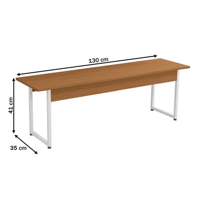 Mesa de Madeira com 2 Bancos Harley Canela/Branco Brilho - Kappesberg