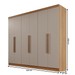 Guarda-Roupa Casal Itália 6 Portas 4 Gavetas Cinamomo/Off White - Pnr Móveis