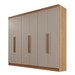 Guarda-Roupa Casal Itália 6 Portas 4 Gavetas Cinamomo/Off White - Pnr Móveis