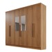 Guarda-Roupa Casal Itália 6 Portas 4 Gavetas com Espelho Cinamomo - Pnr Móveis