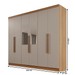 Guarda-Roupa Casal Itália 6 Portas 4 Gavetas com Espelho Cinamomo/Off White - Pnr Móveis