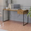 Mesa Escrivaninha Chełm 1 Gaveta Freijó/Preto Fosco - Kappesberg