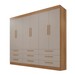 Guarda-Roupa Casal Monte Negro 6 Portas 9 Gavetas Cinamomo/Off White - Pnr Móveis