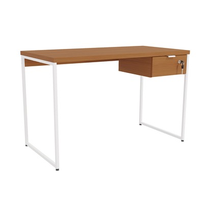 Mesa Escrivaninha Leone 118 Cm 1 Gaveta Canela/Branco - Kappesberg