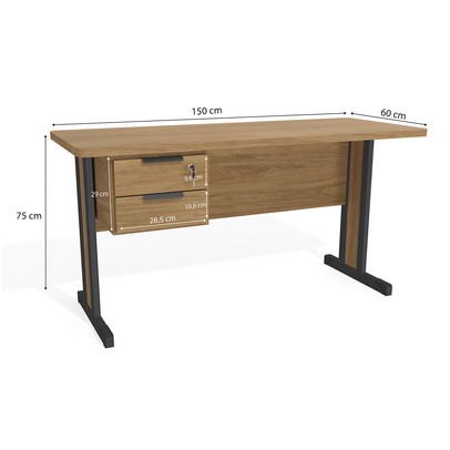 Mesa Escrivaninha Berg 2 Gavetas Itapua - Kappesberg