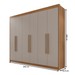 Guarda-Roupa Casal Siena 6 Portas 6 Gavetas 100% Mdf Cinamomo/Off White - Pnr Móveis