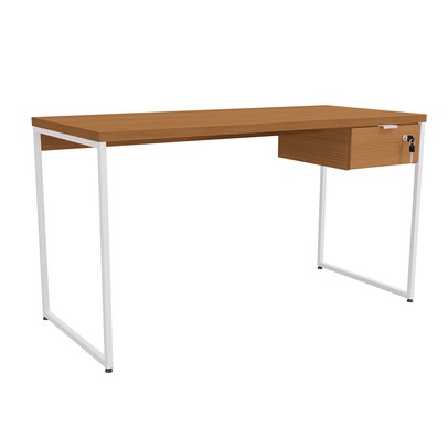 Mesa Escrivaninha Cális 1 Gaveta Canela/Branco - Kappesberg