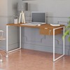 Mesa Escrivaninha Cális 1 Gaveta Canela/Branco - Kappesberg