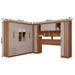 Guarda-Roupa Casal Modulado Andorra 10 Portas 4 Gavetas Ripado com Espelho Cinamomo/Off White - Pnr Móveis
