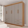 Guarda-Roupa Casal Kali 6 Portas 4 Gavetas Cinamomo/Off White - Pnr Móveis