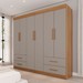 Guarda-Roupa Casal Kali 6 Portas 4 Gavetas Cinamomo/Off White - Pnr Móveis
