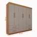 Guarda-Roupa Casal Kali 6 Portas 4 Gavetas Cinamomo/Off White - Pnr Móveis