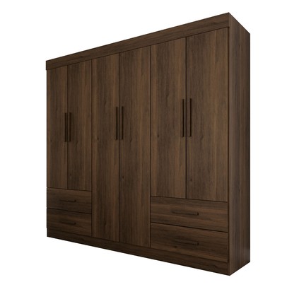 Guarda-Roupa Casal Kali 6 Portas 4 Gavetas Savana - Pnr Móveis