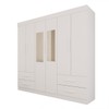 Guarda-Roupa Casal Kali 6 Portas 4 Gavetas com Espelho Branco - Pnr Móveis