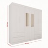 Guarda-Roupa Casal Kali 6 Portas 4 Gavetas com Espelho Branco - Pnr Móveis