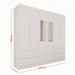 Guarda-Roupa Casal Kali 6 Portas 4 Gavetas com Espelho Branco - Pnr Móveis