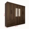 Guarda-Roupa Casal Kali 6 Portas 4 Gavetas com Espelho Savana - Pnr Móveis