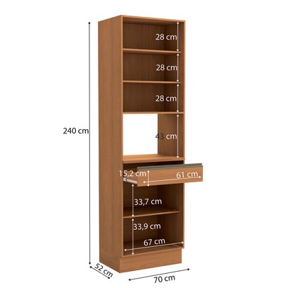 Torre Quente Mônica 4 Portas 1 Gaveta Canela - Kappesberg