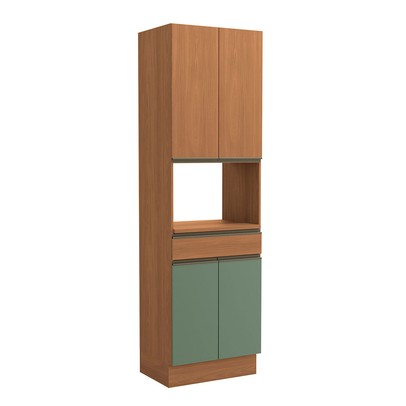 Torre Quente Mônica 4 Portas 1 Gaveta Canela/Verde - Kappesberg