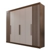 Guarda-Roupa Casal Magnus 6 Portas 6 Gavetas Ripado 100% Mdf Savana/Off White - Pnr Móveis