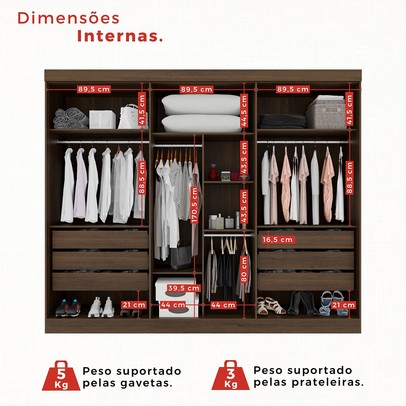 Guarda-Roupa Casal Eldorado Premium 6 Portas 6 Gavetas Savana - Pnr Móveis