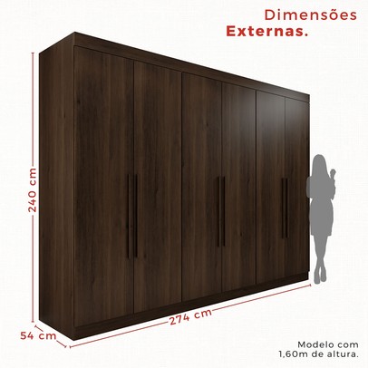 Guarda-Roupa Casal Eldorado Premium 6 Portas 6 Gavetas Savana - Pnr Móveis