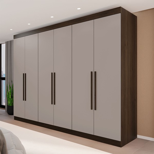 Guarda-Roupa Casal Eldorado Premium 6 Portas 6 Gavetas  Savana/Off White - Pnr Móveis