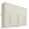 Guarda-Roupa Casal Valencia 6 Portas 6 Gavetas 100% Mdf Off White - Mademarques