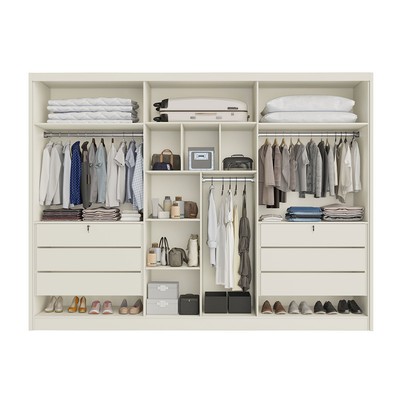 Guarda-Roupa Casal Valencia 6 Portas 6 Gavetas 100% Mdf Off White - Mademarques