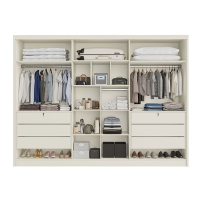 Guarda-Roupa Casal Valencia 6 Portas 6 Gavetas 100% Mdf Off White - Mademarques