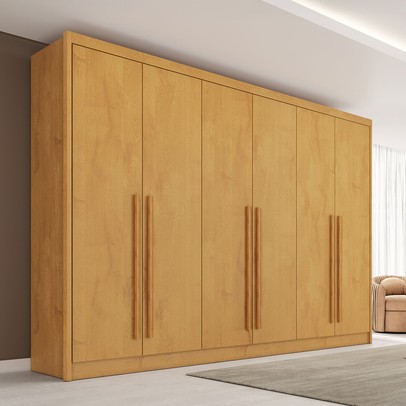 Guarda-Roupa Casal Valencia 6 Portas 6 Gavetas 100% Mdf Peroba - Mademarques